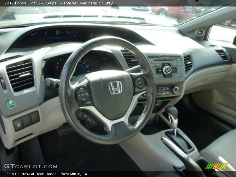 Alabaster Silver Metallic / Gray 2012 Honda Civic EX-L Coupe