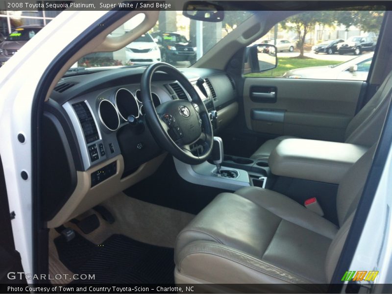 Super White / Sand Beige 2008 Toyota Sequoia Platinum