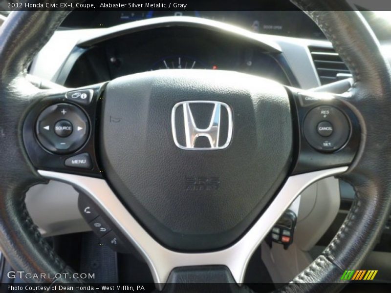 Alabaster Silver Metallic / Gray 2012 Honda Civic EX-L Coupe