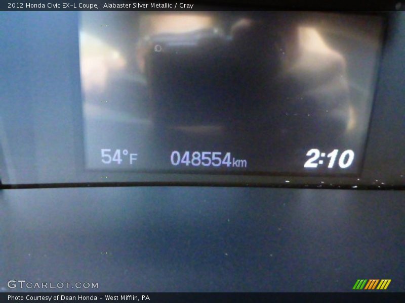 Alabaster Silver Metallic / Gray 2012 Honda Civic EX-L Coupe