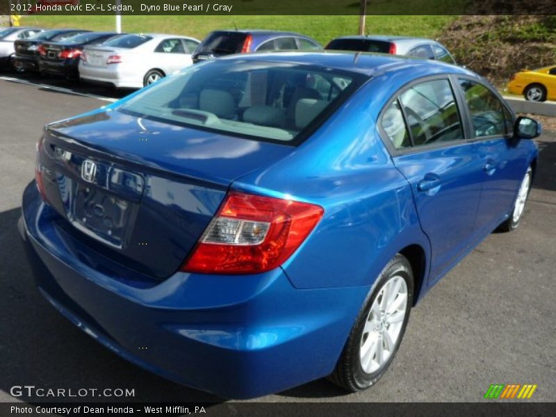 Dyno Blue Pearl / Gray 2012 Honda Civic EX-L Sedan