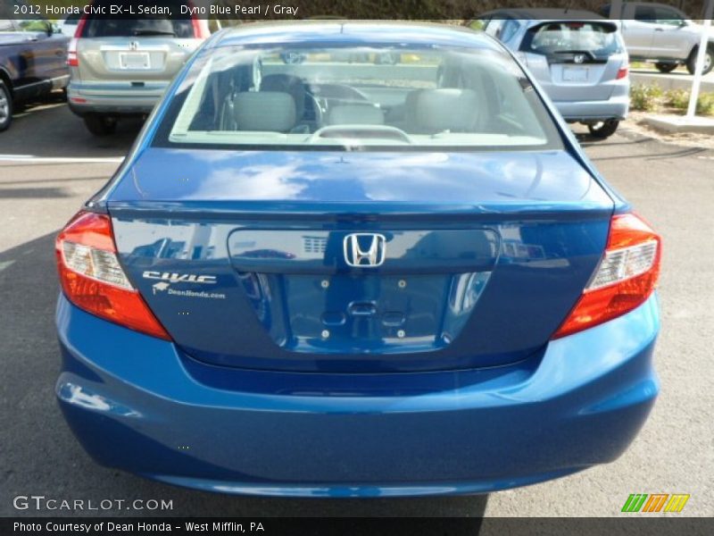 Dyno Blue Pearl / Gray 2012 Honda Civic EX-L Sedan