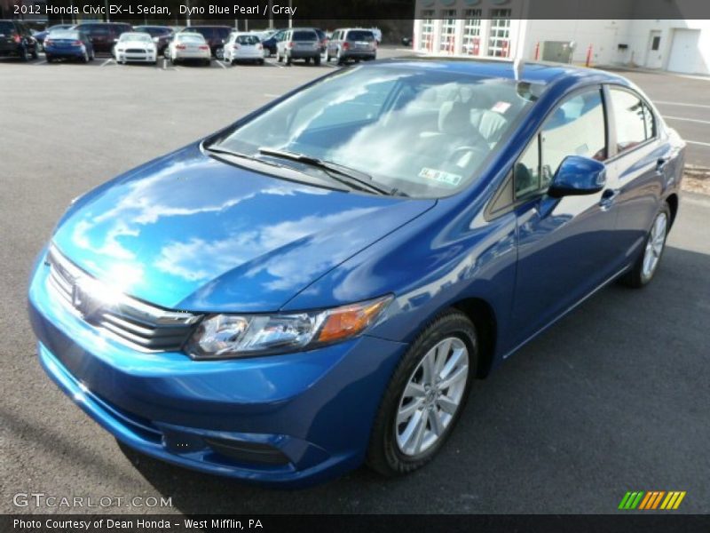 Dyno Blue Pearl / Gray 2012 Honda Civic EX-L Sedan