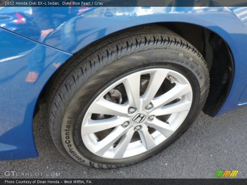 Dyno Blue Pearl / Gray 2012 Honda Civic EX-L Sedan