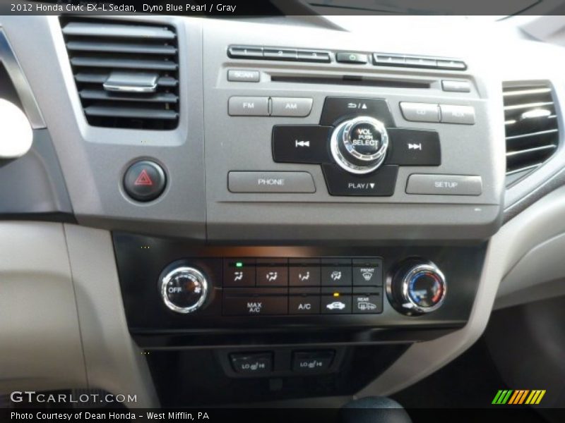 Dyno Blue Pearl / Gray 2012 Honda Civic EX-L Sedan