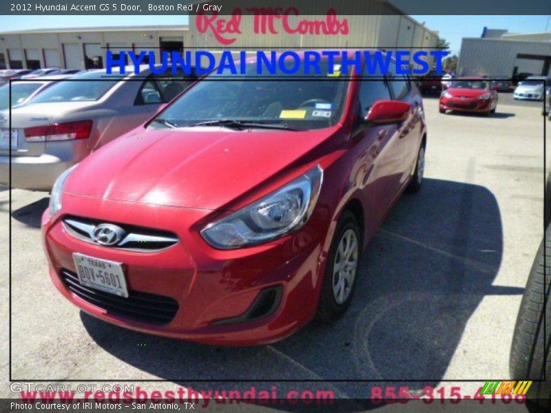 Boston Red / Gray 2012 Hyundai Accent GS 5 Door