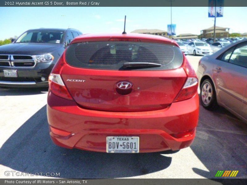 Boston Red / Gray 2012 Hyundai Accent GS 5 Door