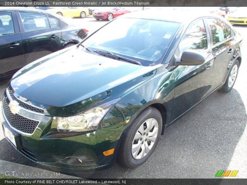 Rainforest Green Metallic / Jet Black/Medium Titanium 2014 Chevrolet Cruze LS