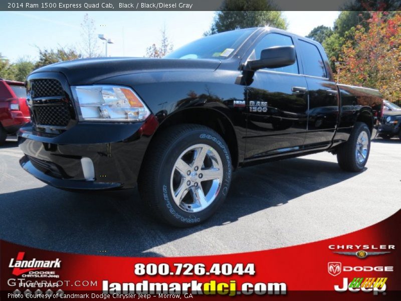 Black / Black/Diesel Gray 2014 Ram 1500 Express Quad Cab
