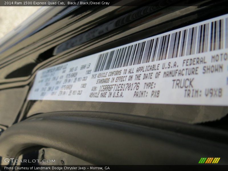 Black / Black/Diesel Gray 2014 Ram 1500 Express Quad Cab