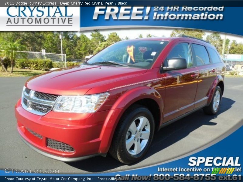 Deep Cherry Red Crystal Pearl / Black 2011 Dodge Journey Express