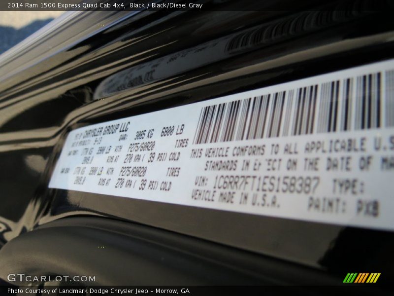 Black / Black/Diesel Gray 2014 Ram 1500 Express Quad Cab 4x4