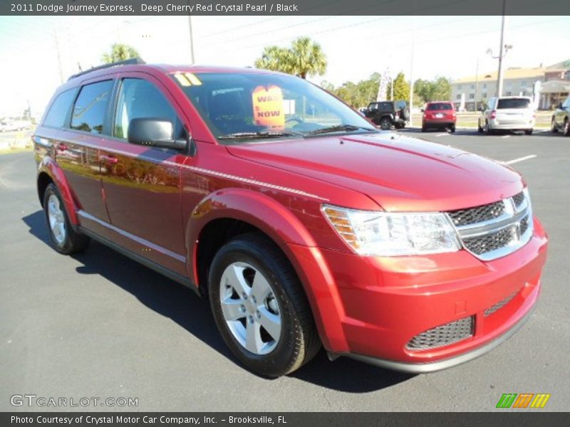 Deep Cherry Red Crystal Pearl / Black 2011 Dodge Journey Express