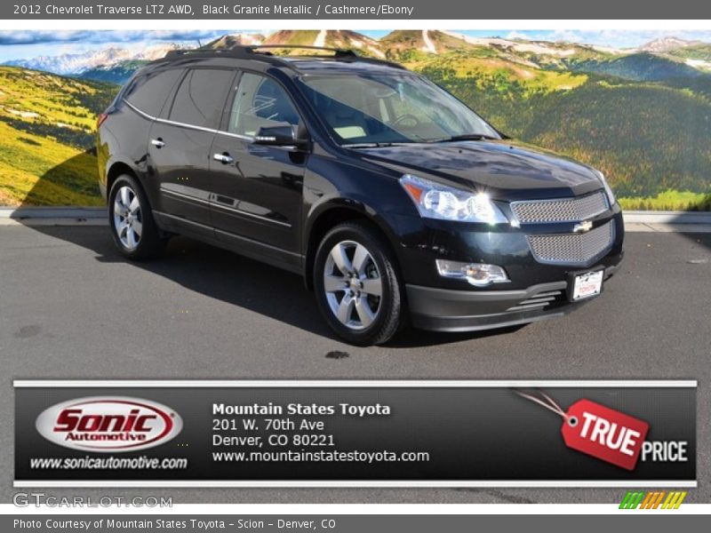 Black Granite Metallic / Cashmere/Ebony 2012 Chevrolet Traverse LTZ AWD
