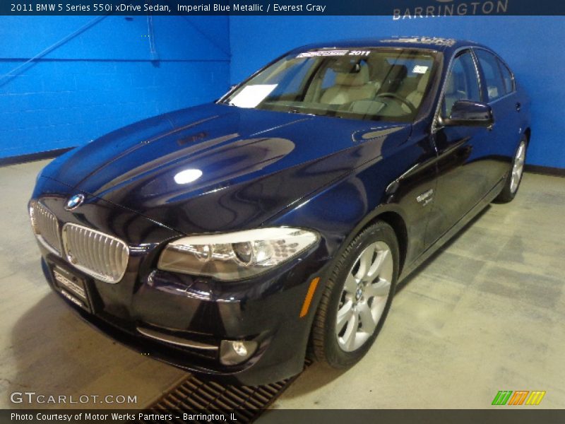 Imperial Blue Metallic / Everest Gray 2011 BMW 5 Series 550i xDrive Sedan