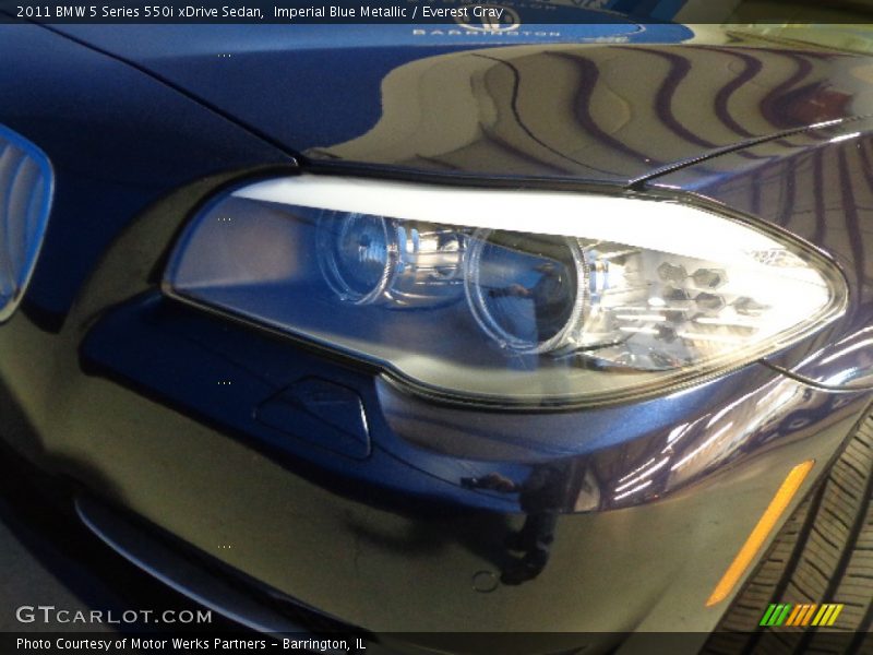 Imperial Blue Metallic / Everest Gray 2011 BMW 5 Series 550i xDrive Sedan