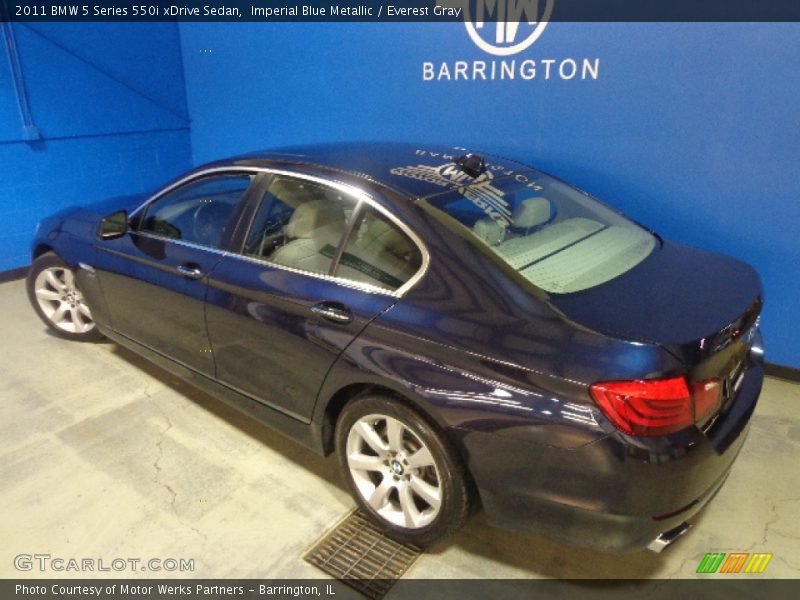 Imperial Blue Metallic / Everest Gray 2011 BMW 5 Series 550i xDrive Sedan