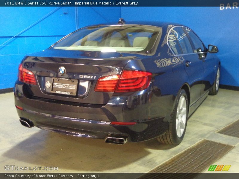 Imperial Blue Metallic / Everest Gray 2011 BMW 5 Series 550i xDrive Sedan