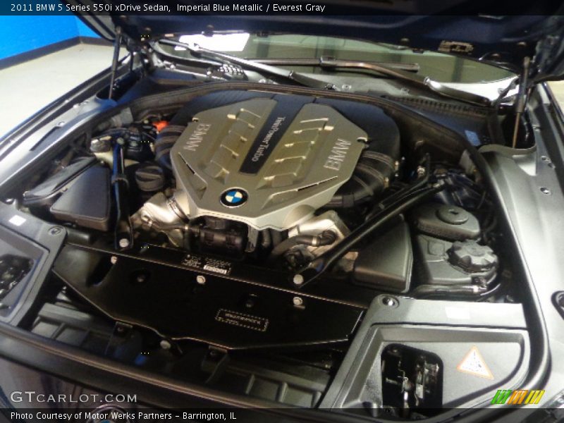 Imperial Blue Metallic / Everest Gray 2011 BMW 5 Series 550i xDrive Sedan