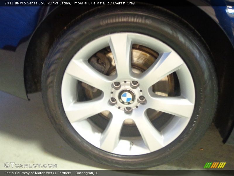 Imperial Blue Metallic / Everest Gray 2011 BMW 5 Series 550i xDrive Sedan