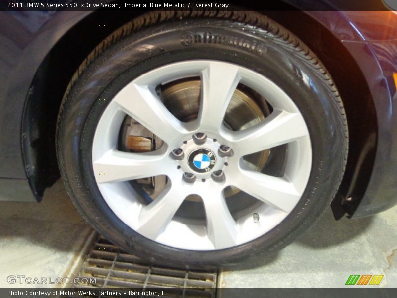 Imperial Blue Metallic / Everest Gray 2011 BMW 5 Series 550i xDrive Sedan