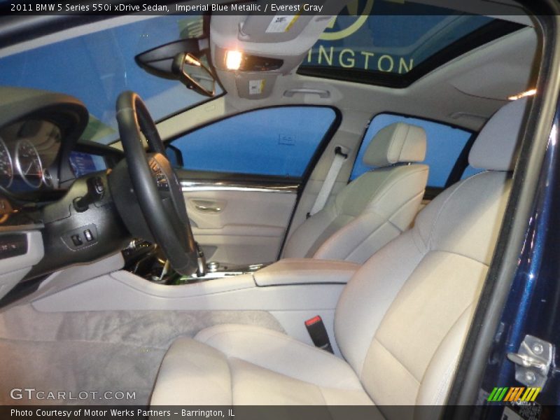 Imperial Blue Metallic / Everest Gray 2011 BMW 5 Series 550i xDrive Sedan