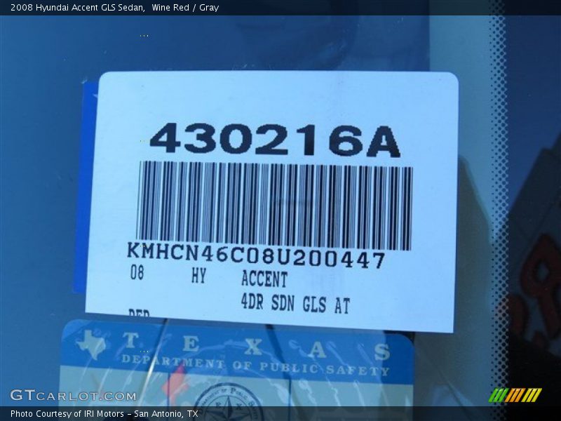 Wine Red / Gray 2008 Hyundai Accent GLS Sedan