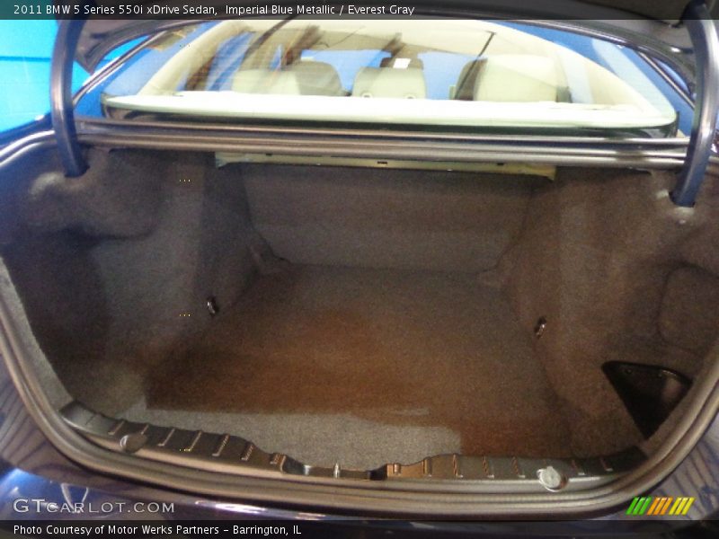 Imperial Blue Metallic / Everest Gray 2011 BMW 5 Series 550i xDrive Sedan