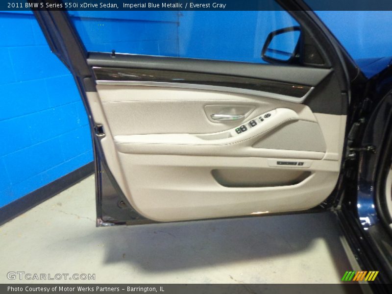 Imperial Blue Metallic / Everest Gray 2011 BMW 5 Series 550i xDrive Sedan