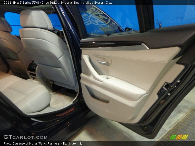 Imperial Blue Metallic / Everest Gray 2011 BMW 5 Series 550i xDrive Sedan