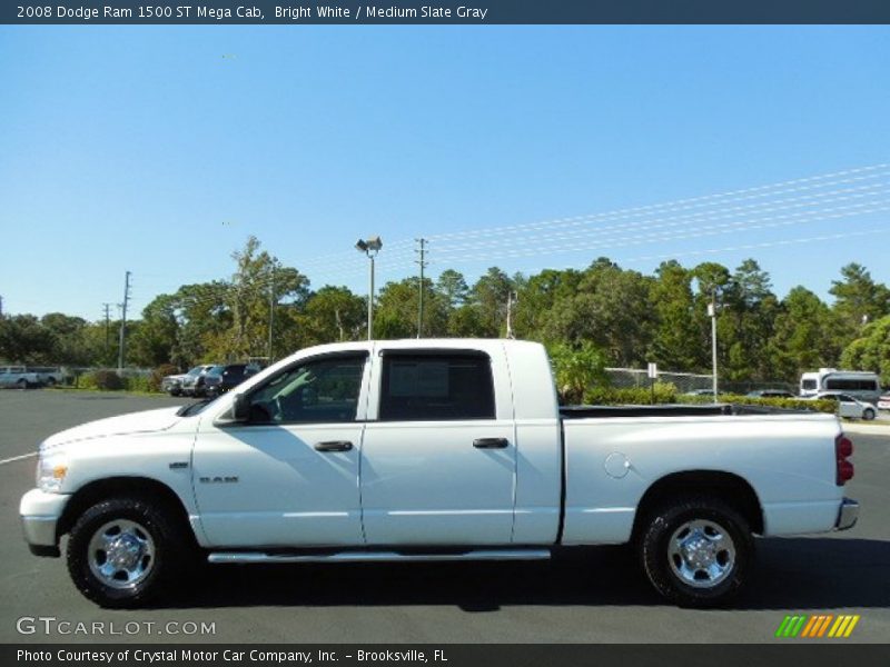 Bright White / Medium Slate Gray 2008 Dodge Ram 1500 ST Mega Cab