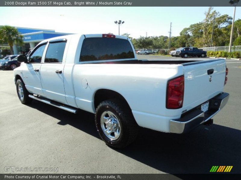 Bright White / Medium Slate Gray 2008 Dodge Ram 1500 ST Mega Cab