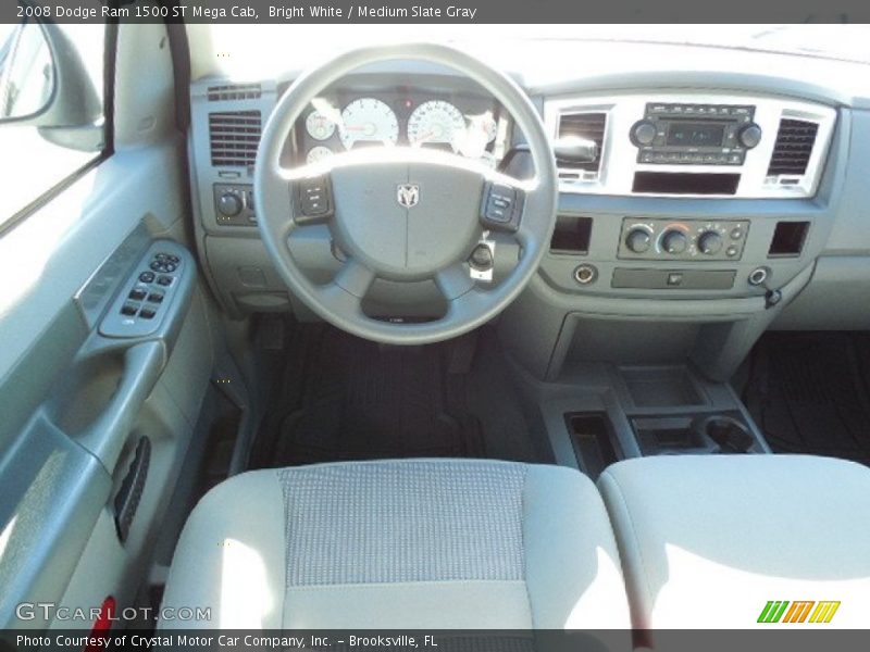 Bright White / Medium Slate Gray 2008 Dodge Ram 1500 ST Mega Cab