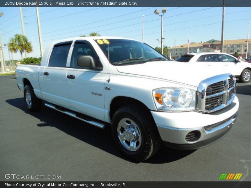 Bright White / Medium Slate Gray 2008 Dodge Ram 1500 ST Mega Cab
