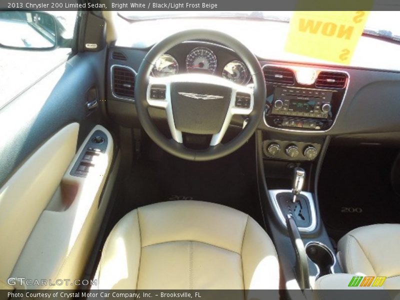 Bright White / Black/Light Frost Beige 2013 Chrysler 200 Limited Sedan