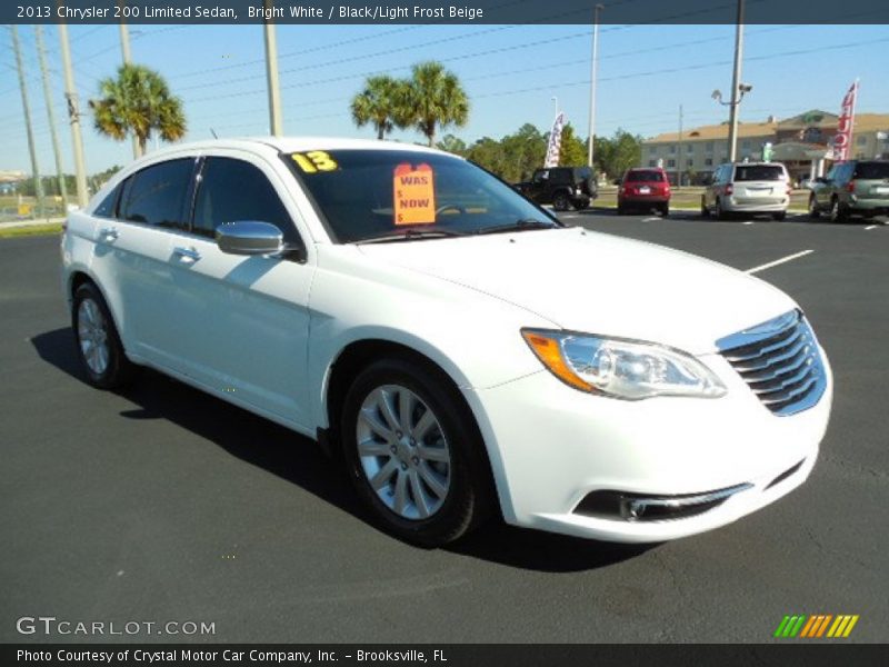 Bright White / Black/Light Frost Beige 2013 Chrysler 200 Limited Sedan