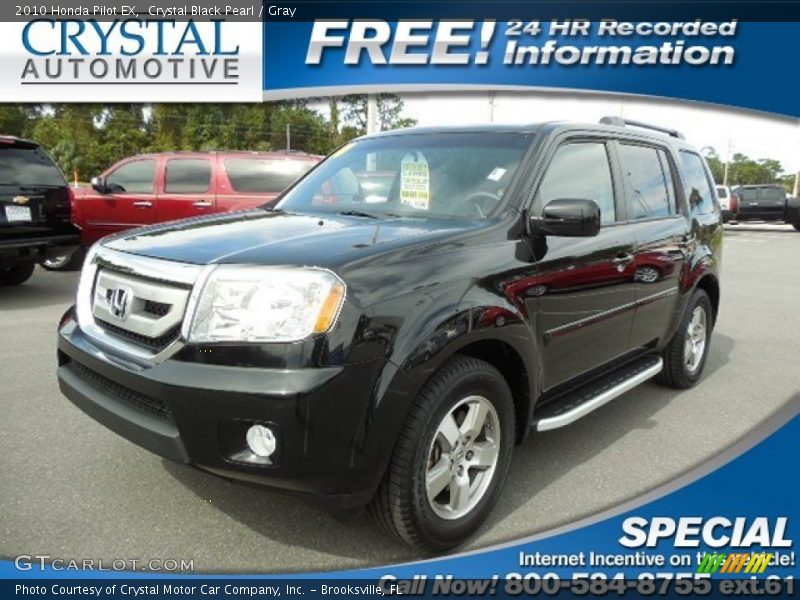 Crystal Black Pearl / Gray 2010 Honda Pilot EX
