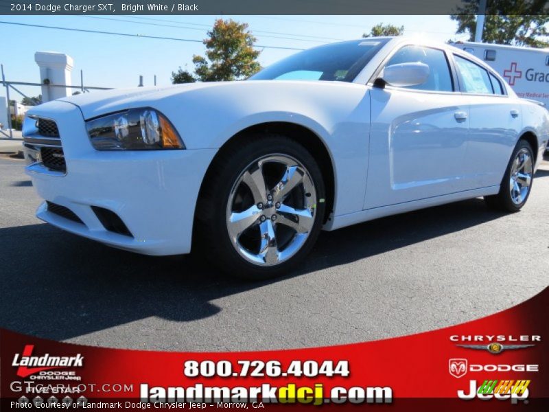 Bright White / Black 2014 Dodge Charger SXT