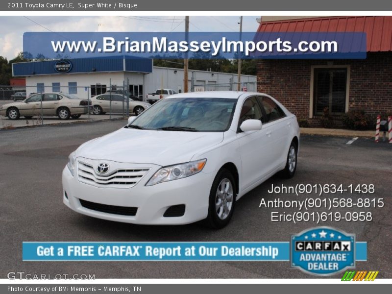 Super White / Bisque 2011 Toyota Camry LE