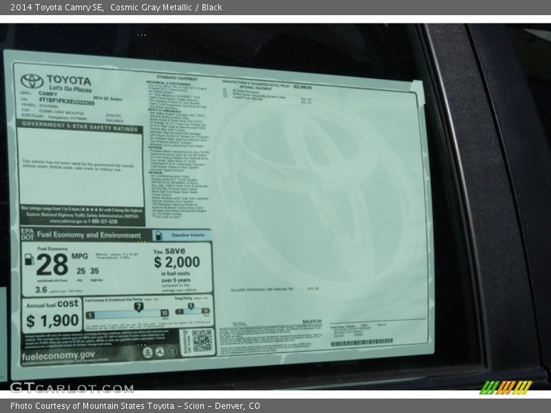 Cosmic Gray Metallic / Black 2014 Toyota Camry SE