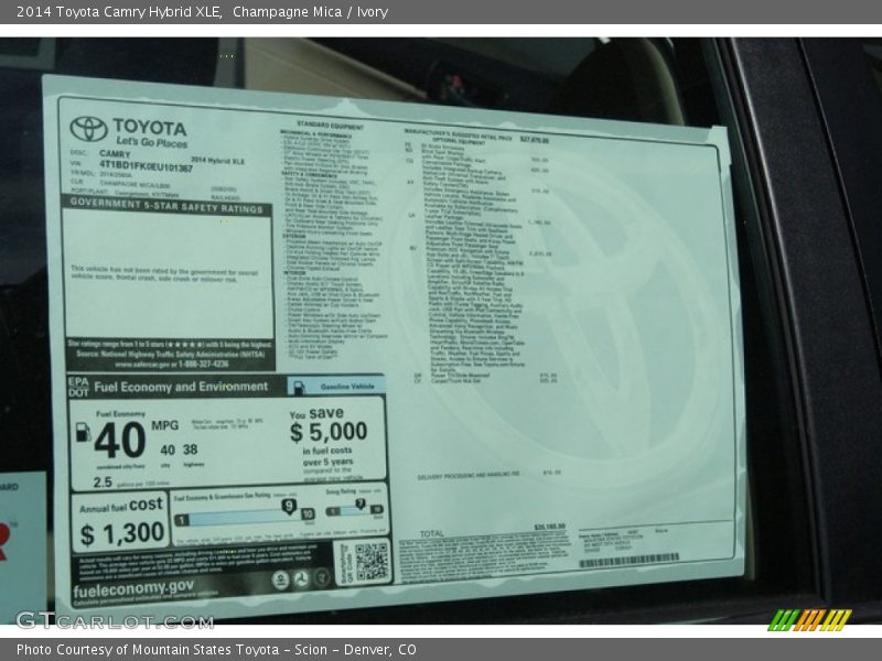 Champagne Mica / Ivory 2014 Toyota Camry Hybrid XLE