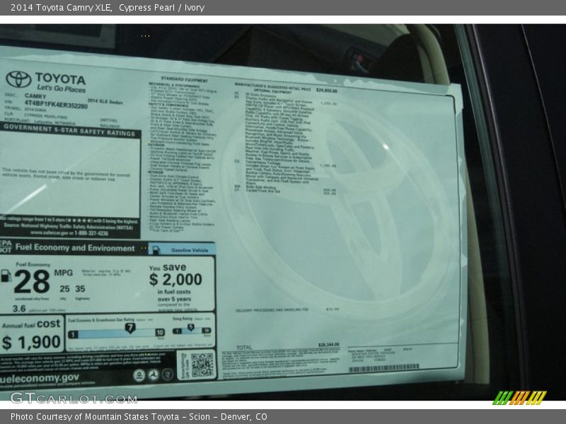 Cypress Pearl / Ivory 2014 Toyota Camry XLE