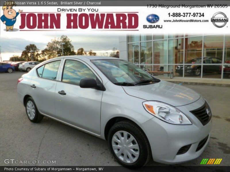 Brilliant Silver / Charcoal 2014 Nissan Versa 1.6 S Sedan