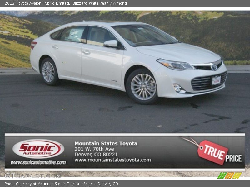 Blizzard White Pearl / Almond 2013 Toyota Avalon Hybrid Limited