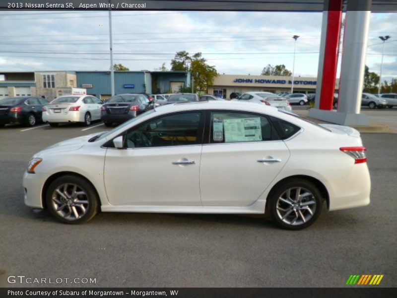 Aspen White / Charcoal 2013 Nissan Sentra SR