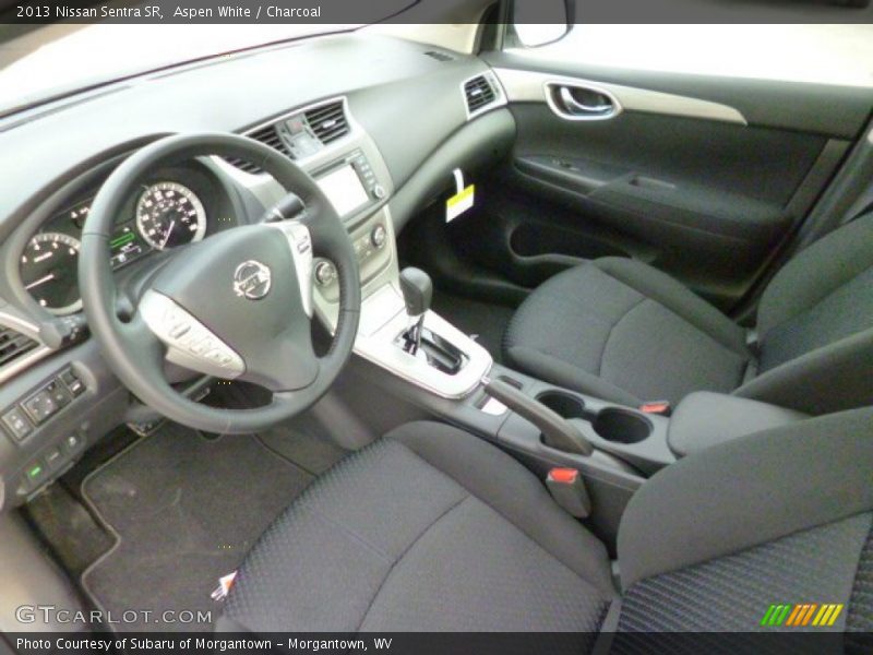 Aspen White / Charcoal 2013 Nissan Sentra SR