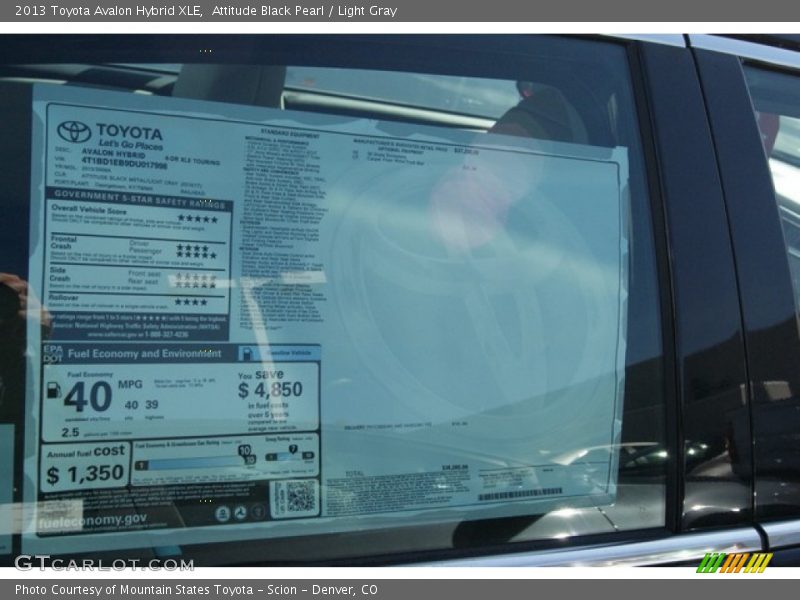 Attitude Black Pearl / Light Gray 2013 Toyota Avalon Hybrid XLE