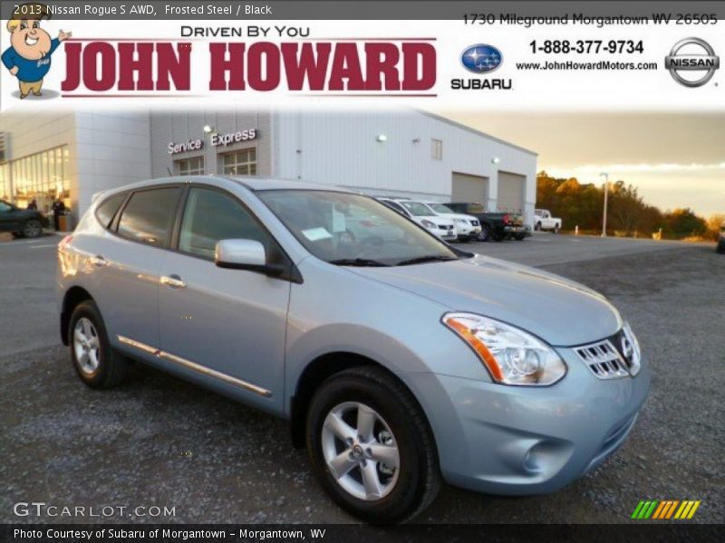 Frosted Steel / Black 2013 Nissan Rogue S AWD