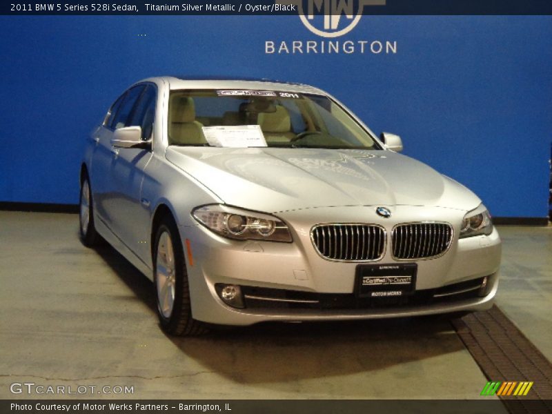 Titanium Silver Metallic / Oyster/Black 2011 BMW 5 Series 528i Sedan