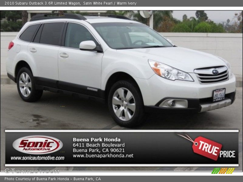 Satin White Pearl / Warm Ivory 2010 Subaru Outback 3.6R Limited Wagon